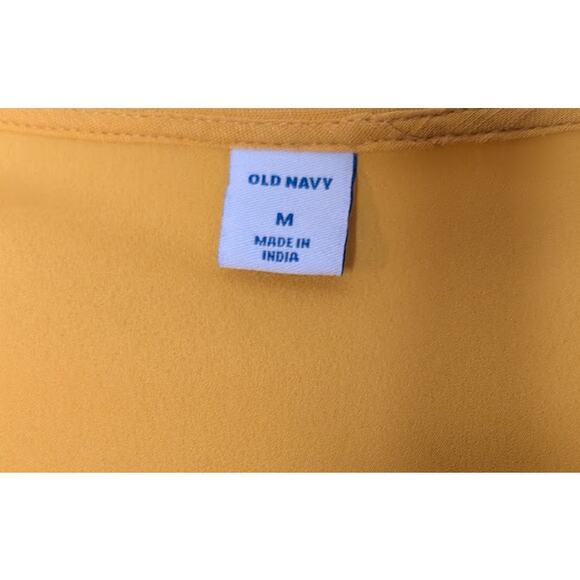 OLD NAVY Waist-defining Bell-Sleeve Faux-wrap Dress for Women yellow size M - Picture 9 of 14